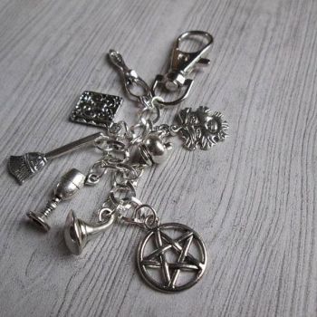 Multi wiccan/witch bag charm/ key ring 