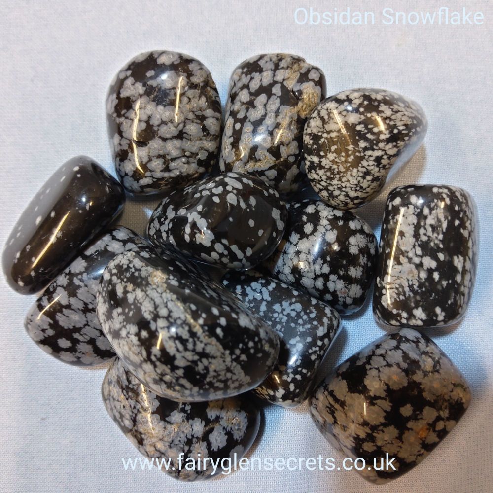 Obsidan Snowflake Tumble Stone