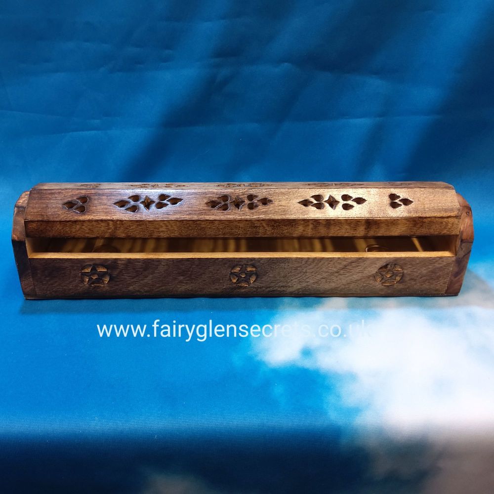 Wooden Coffin box incense Holder