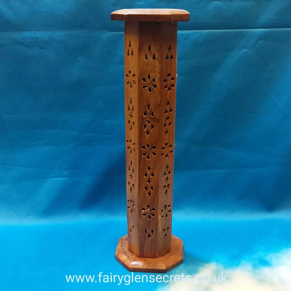 Wooden upright wooden incense holder