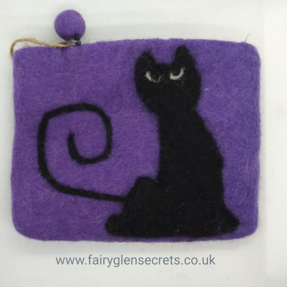 Black Cat Purse - Purple