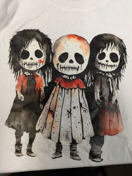 spooky skeleton dolls tshirt