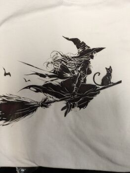 witch on broom tshirt