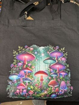 organic cotton shopping bag- mushroom