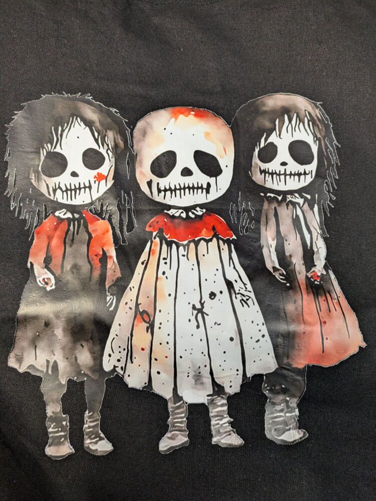 organic cotton shopping bag- skeleton doll