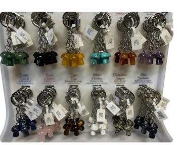 Equilibrium mushroom crystal keyrings