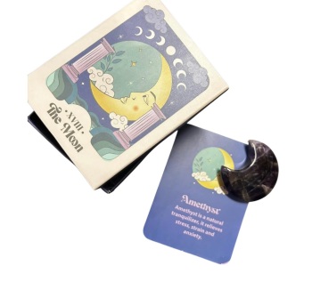 Amethyst palm stone and card
