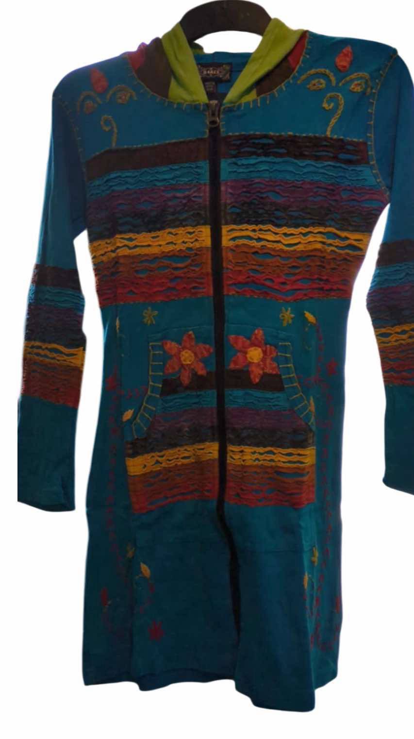 Long pixie hood coat