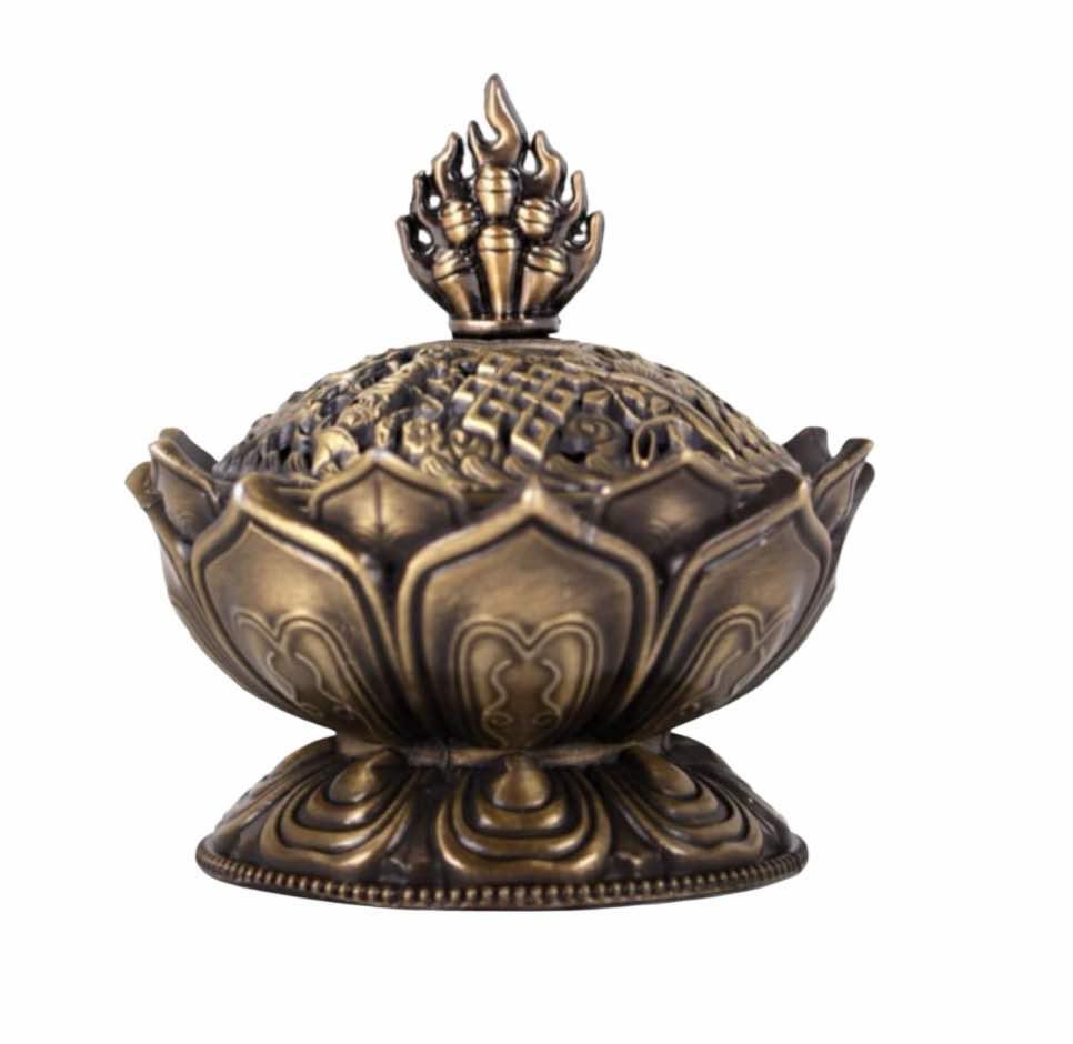 Lotus incense cone burner