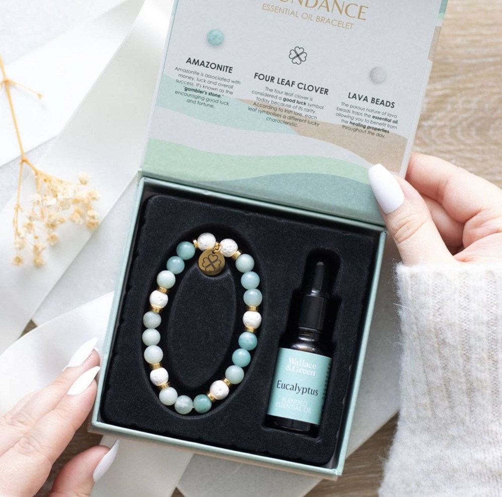 ABUNDANCE AMAZONITE CRYSTAL ESSENTIAL OIL BRACELET