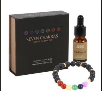 SEVEN CHAKRA MIXED GEMSTONE ESSENTIAL OIL BRACELET