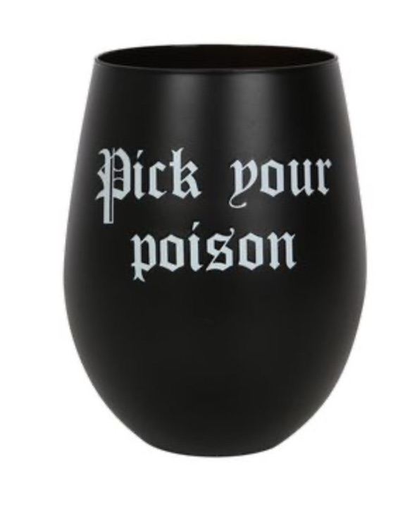 PICK YOUR POISON STEMLESS WINE GLASS