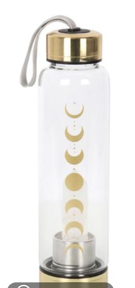 QUARTZ MOON PHASE GLASS WATER BOTTLE