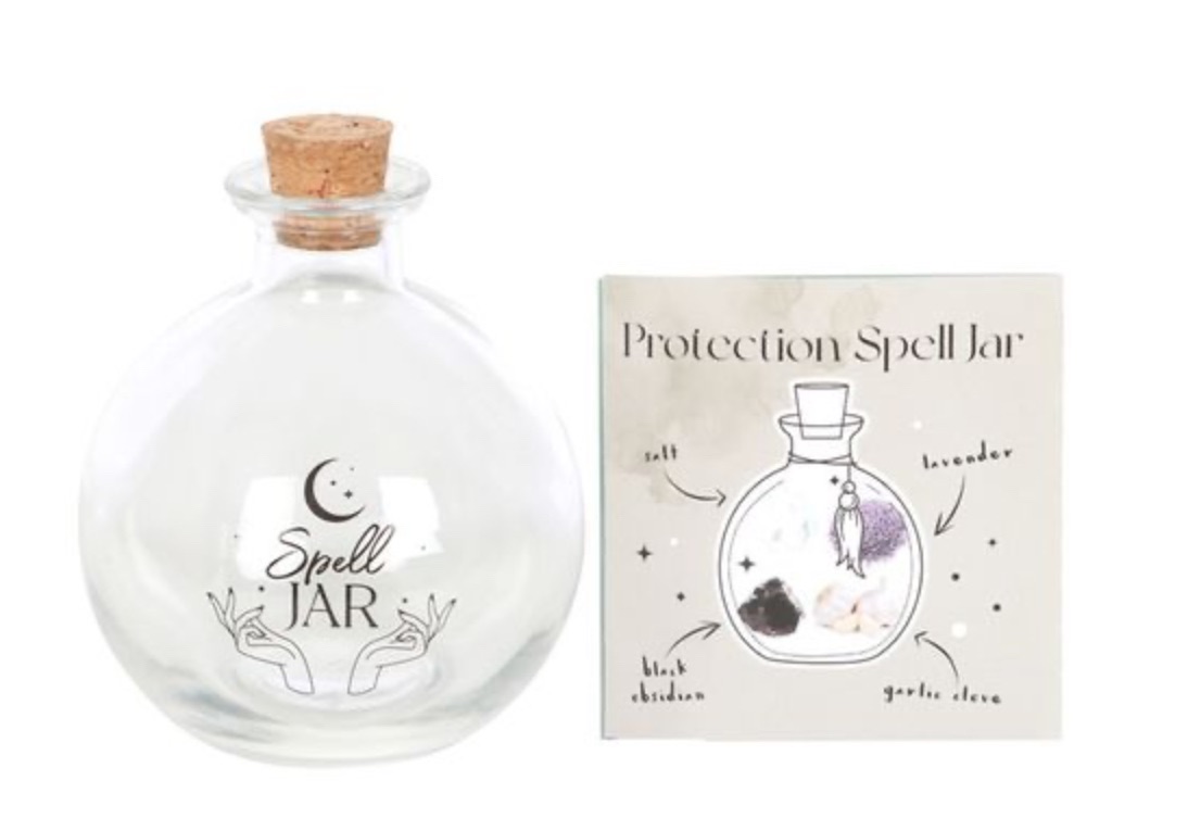 10CM GLASS SPELL JAR WITH RECIPE BOOKLET