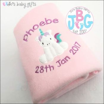 Personalised Baby Unicorn Blanket
