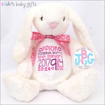 Embroidered White Bunny Teddy Bear