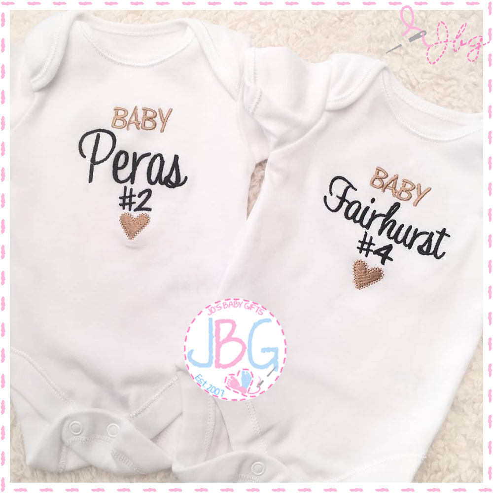 Personalised Unisex Baby number vest