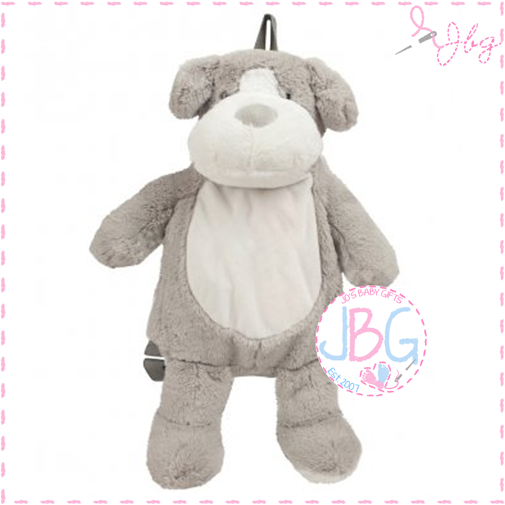 Soft Mumbles Puppy Backpack in Grey