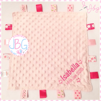 Pink Personalised Taggy Comforter
