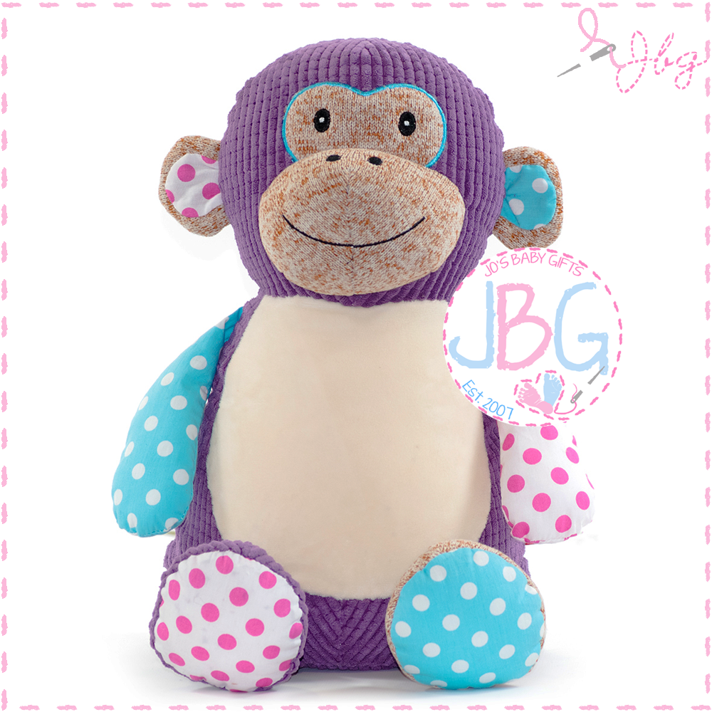 Huggles Cubby Purple Monkey