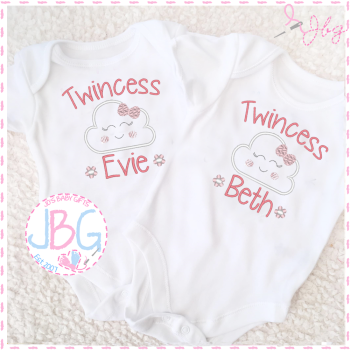 Personalised Vests for Twins - Cloud Design