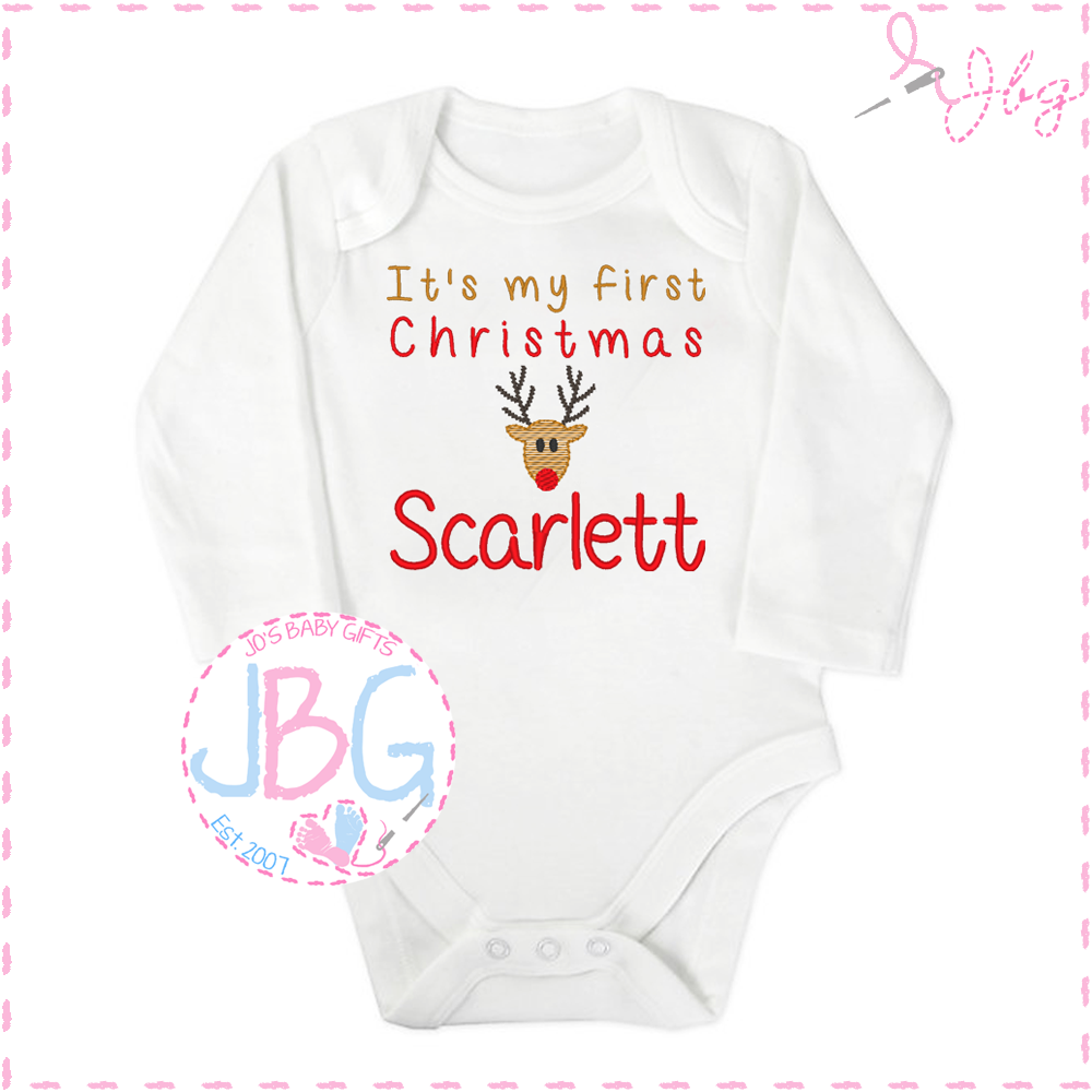 Personalised First Christmas Penguin Vest