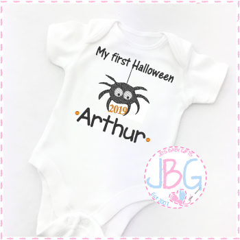 Personalised Spider Vest For Babies 1st Halloween