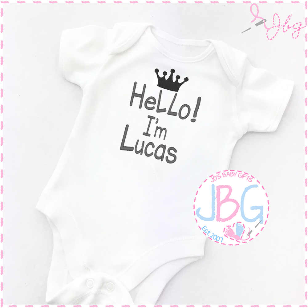 Hello!  Baby Unisex Crown Vest