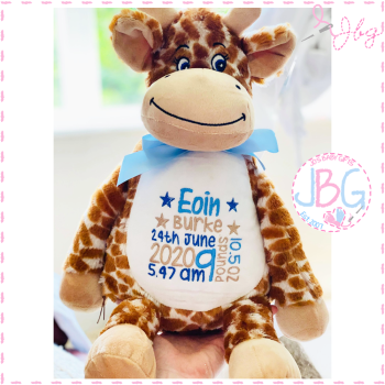 Embroidered Giraffe Teddy Bear