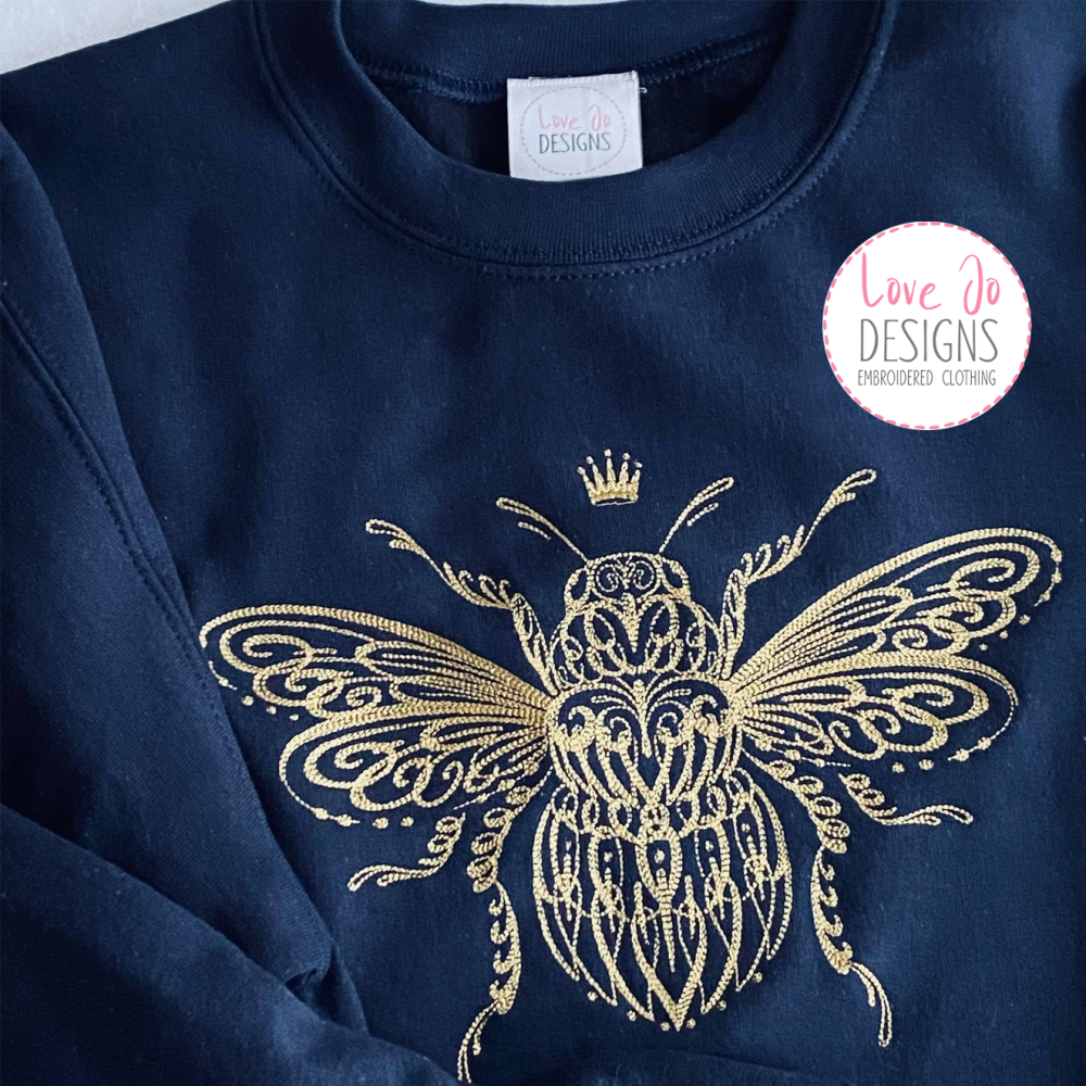 Big Queen Bee Embroidered Sweater