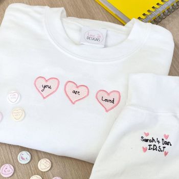 You are loved - Embroidered Heart Sweater