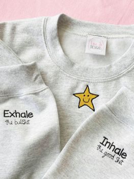 Inhale / Exhale - Embroidered Sweater