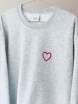 Heart outline - Embroidered Sweater