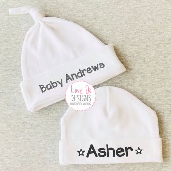 Embroidered personalised Baby Unisex Hat