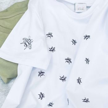  Lots of bees - Organic Embroidered Tee
