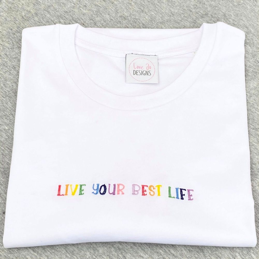 <!-- 001 --> Hello Lovely - Organic Embroidered Tee