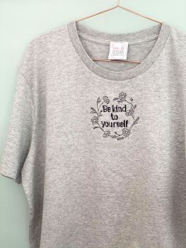  Daisy Kind to yourself Wreath - Organic Embroidered Tee
