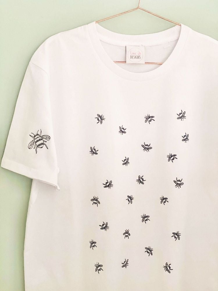 <!-- 002 --> Busy Bee - Organic Embroidered Tee