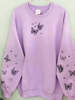  Lots of Butterflies Embroidered Sweatshirt