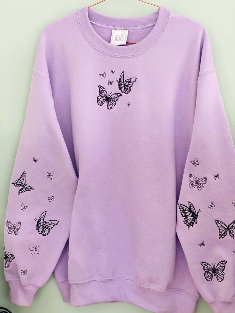 <!-- 001--> Lots of Butterflies Embroidered Sweatshirt