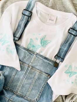 Lots of butterflies  - Organic Embroidered Tee