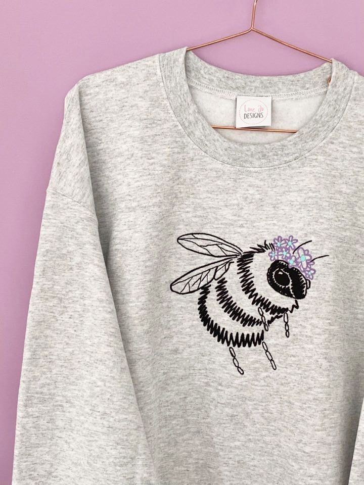 <!-- 001 --> Queen Bee Sketch - Embroidered Sweater