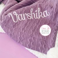<!-- 104 --> Cable Knit Purple Blanket