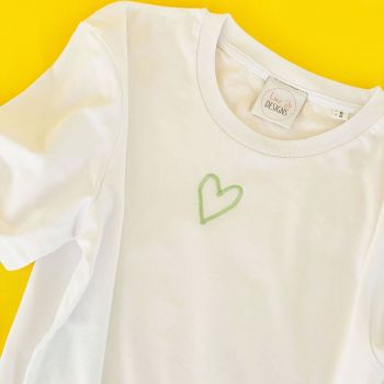 Outline Heart - Embroidered Organic Tee