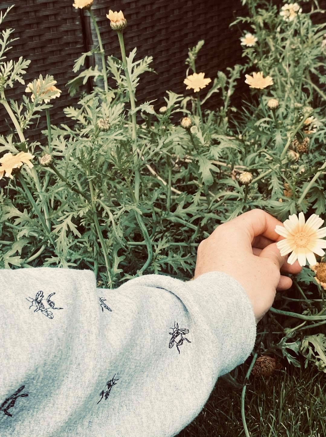 <!-- 001--> Lots of Bees Embroidered Sweatshirt