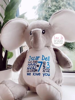  Embroidered Elephant Teddy Bear