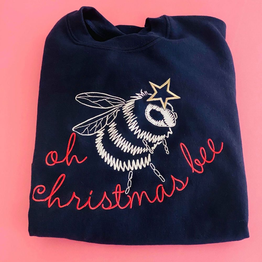 Oh Christmas Bee - Embroidered Christmas Jumper