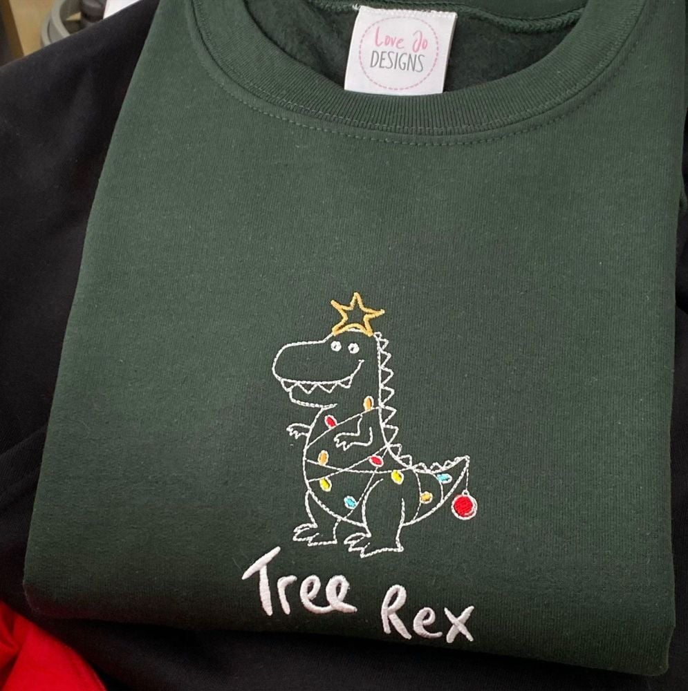 Tree Rex - Embroidered Christmas Jumper