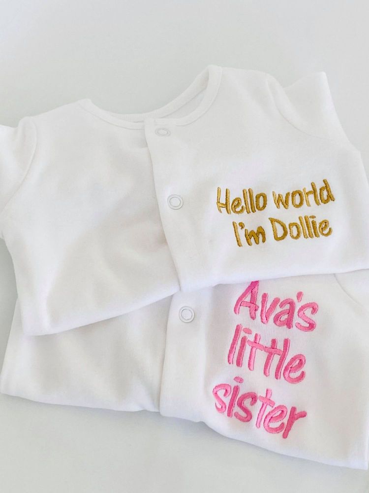 Personalised - Any Text - Sleepsuit