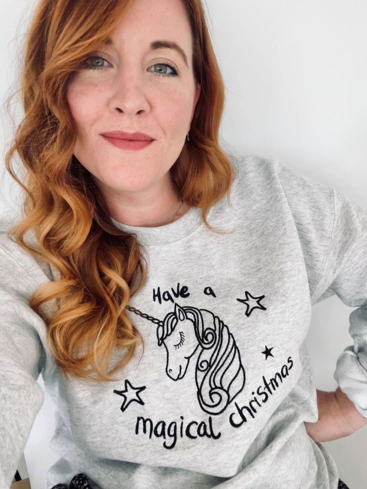Magical Unicorn - Embroidered Christmas Jumper